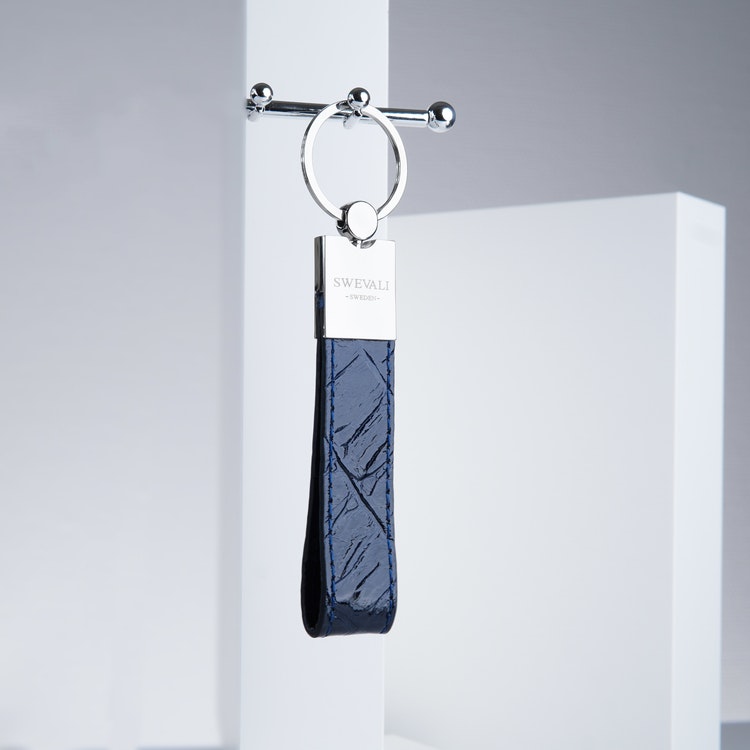 Leather Key Holder "Croco Blue Night" the key from swevali