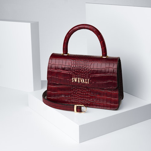 Luxury Leather Bags Set “Coco Carmine” - SWEVALI
