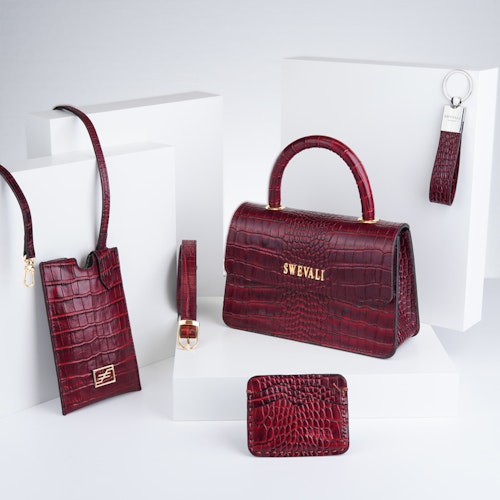 Lady Leather Bags Set “Coco Carmine” - SWEVALI