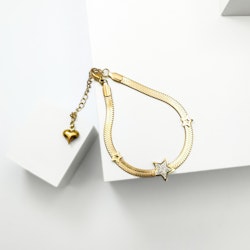 Line of stars Rose Gold Edition Armband with Chain - SWEVALI
