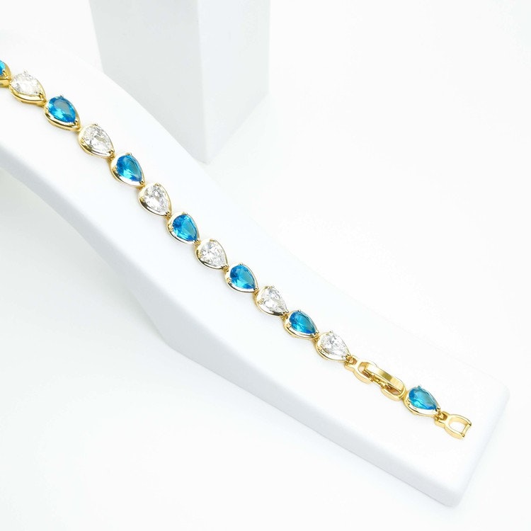 Crystal River Ombre Blue Gold Edition Bracelet - SWEVALI