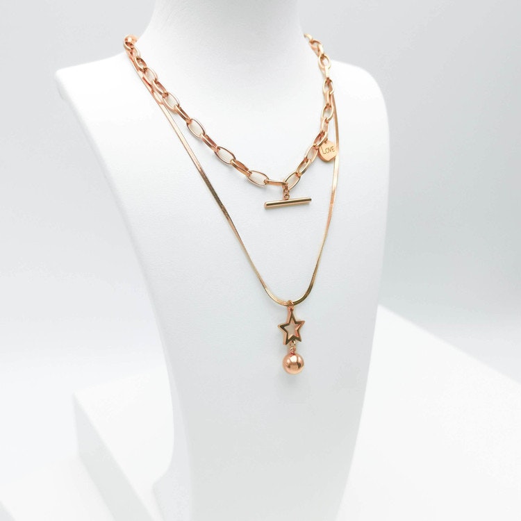 Full Of Love Rose Gold Necklace - SWEVALI