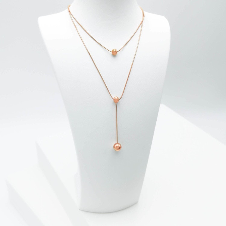 Prestige Beauty Orbits Rose Gold Necklace - SWEVALI