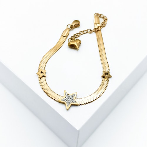 Line of stars Rose Gold Edition Armband with Chain - SWEVALI
