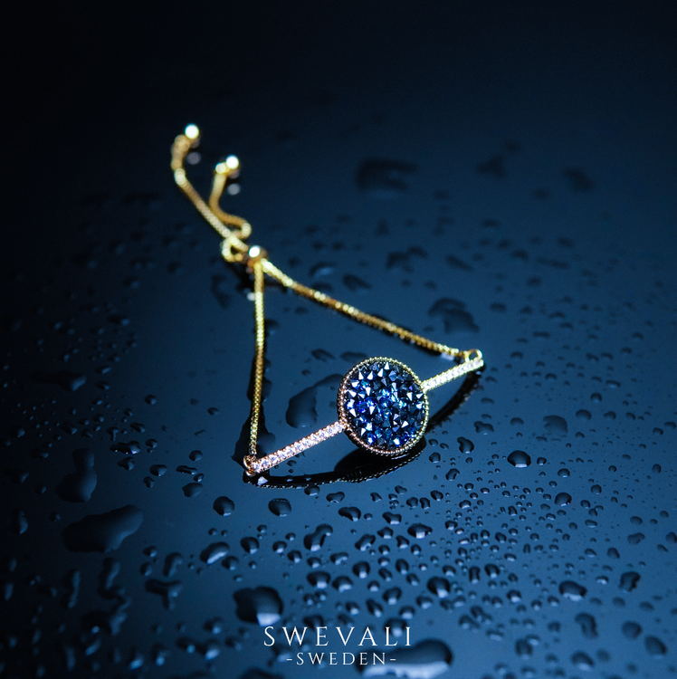 Paradise Blue Gold Edition Bracelet with Chain - SWEVALI