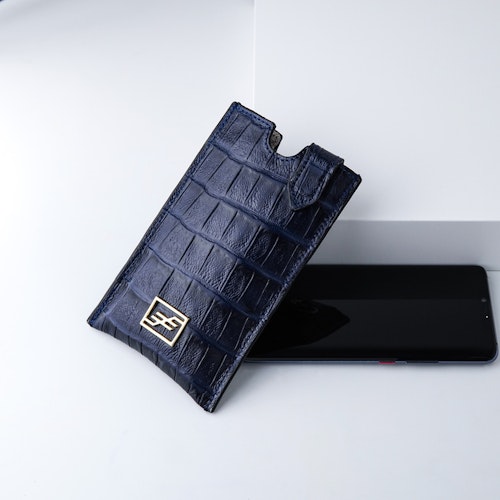 Leather Sling Phone pouch &quot;Coco Blue Night&quot; The Daily - SWEVALI