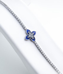Queen Victoria Blue Secret Silver Armband 925 - SWEVALI