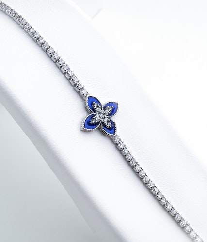 Queen Victoria Blue Secret Silver Bracelet 925 - SWEVALI