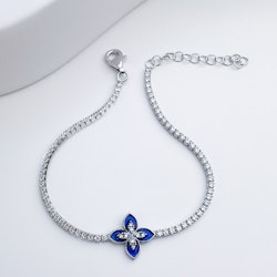 Queen Victoria Blue Secret Silver Armband 925 - SWEVALI