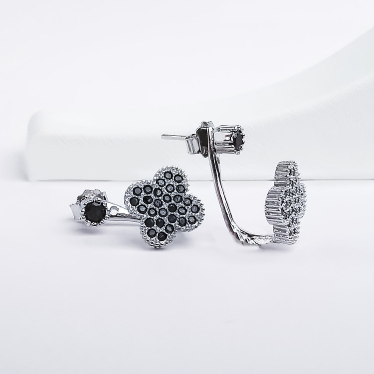 2 - Clover Black Legacy Silver Örhänge 925 Modern and trendy earings and women jewelry and accessories