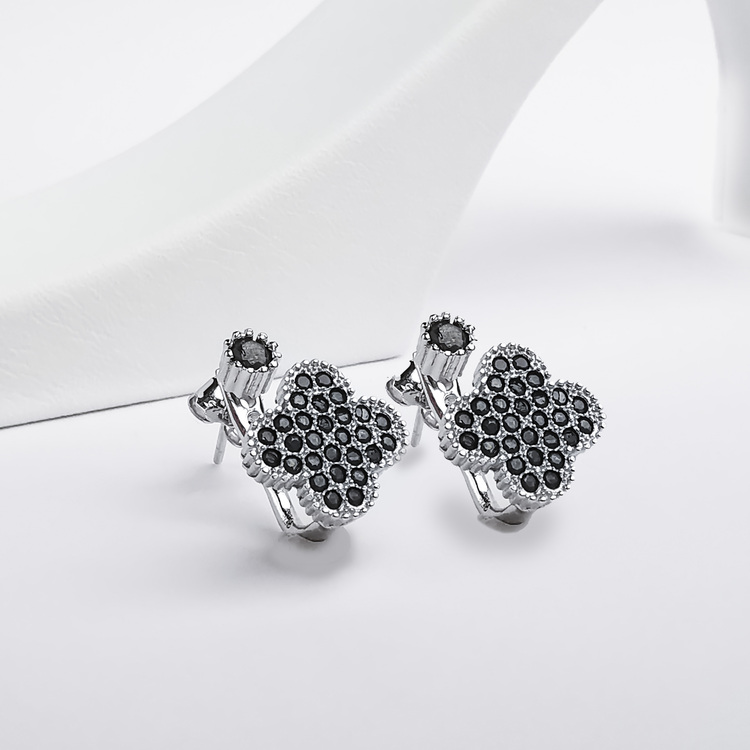 1 - Clover Black Legacy Silver Örhänge 925 Modern and trendy earings and women jewelry and accessories