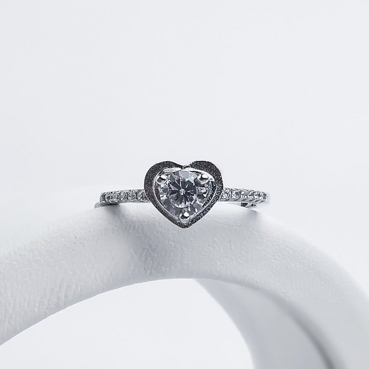 Heart Of Diamond Genuine Silver Ring 925 - SWEVALI