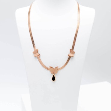 Queen Butterfly Ultimate Beauty Rose Gold Halsband - SWEVALI
