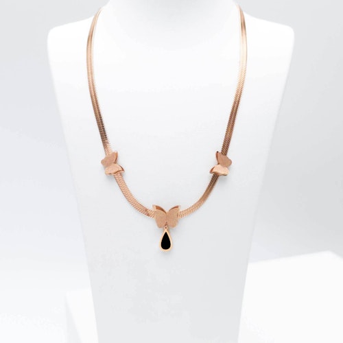 Queen Butterfly Ultimate Beauty Rose Gold Necklace - SWEVALI