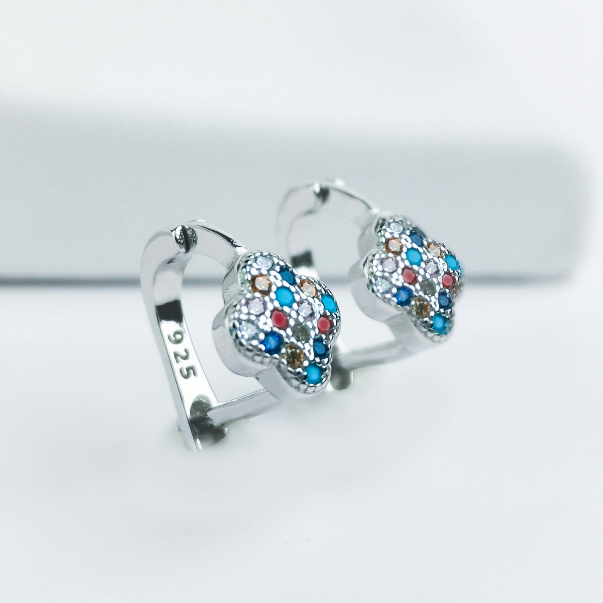2 - Clover Stones Of Luck Silver Örhänge 925 Modern and trendy earings and women jewelry and accessories