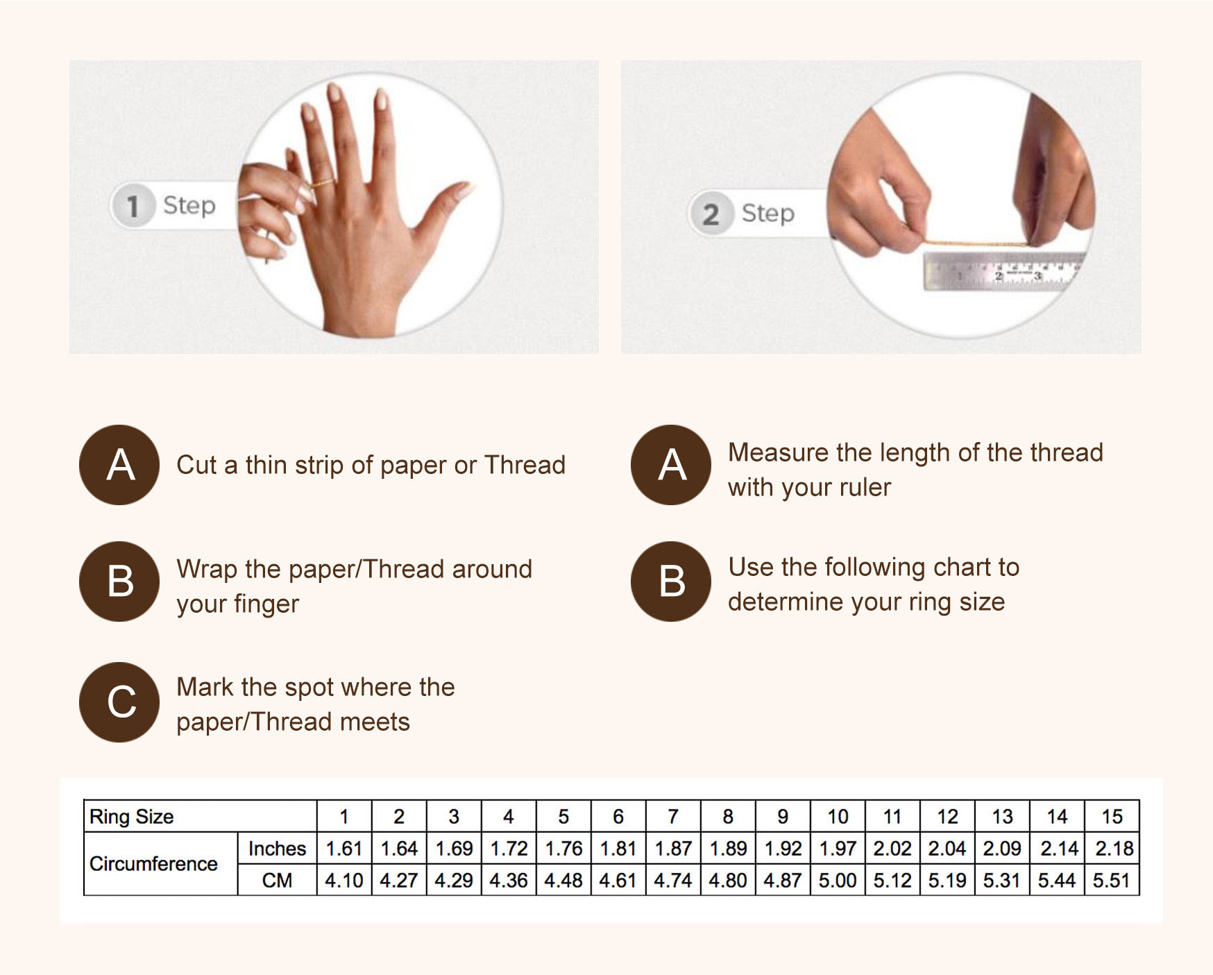 Ring Size Guide Chart SWEVALI Modern Rings and Fashion Accessories From SWEVALI Sweden
