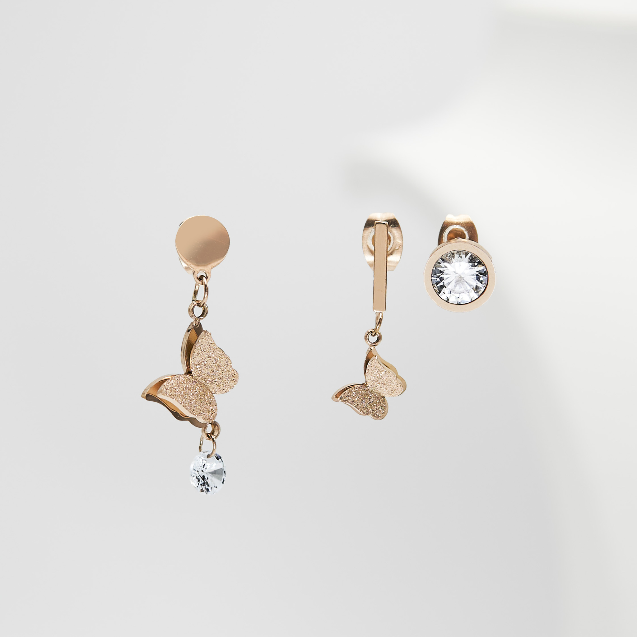 1- Butterfly Lucky Shoot Rose Gold Edition -Örhänge Set 316 L - Special Earrings From SWEVALI
