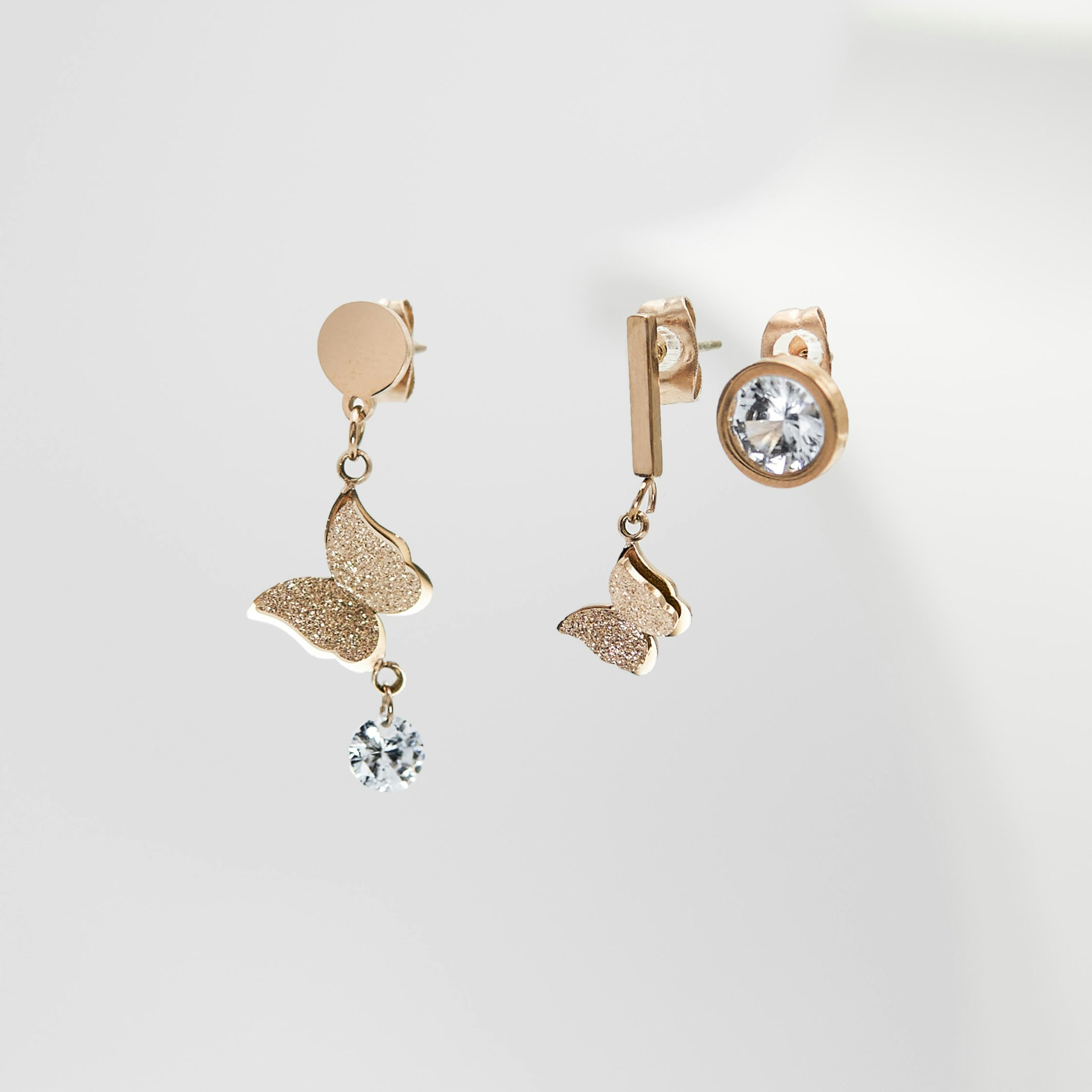 2- Butterfly Lucky Shoot Rose Gold Edition -Örhänge Set 316 L - Special Earrings From SWEVALI