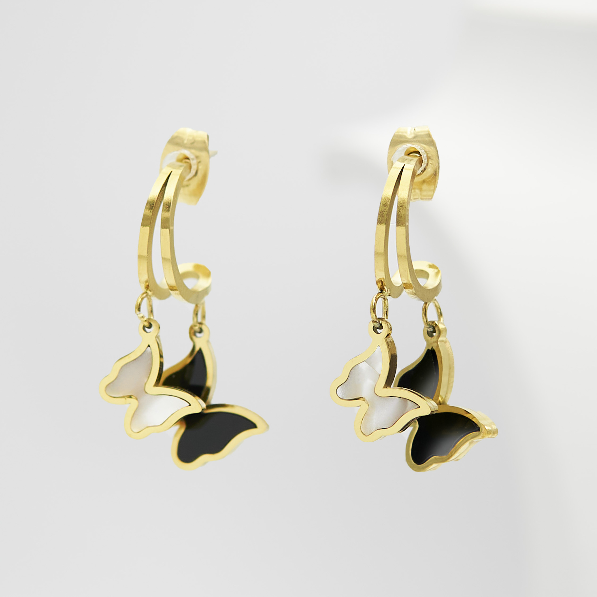 2- Butterfly Relations Gold Edition- Örhänge 316 L - Special Earrings from SWEVALI