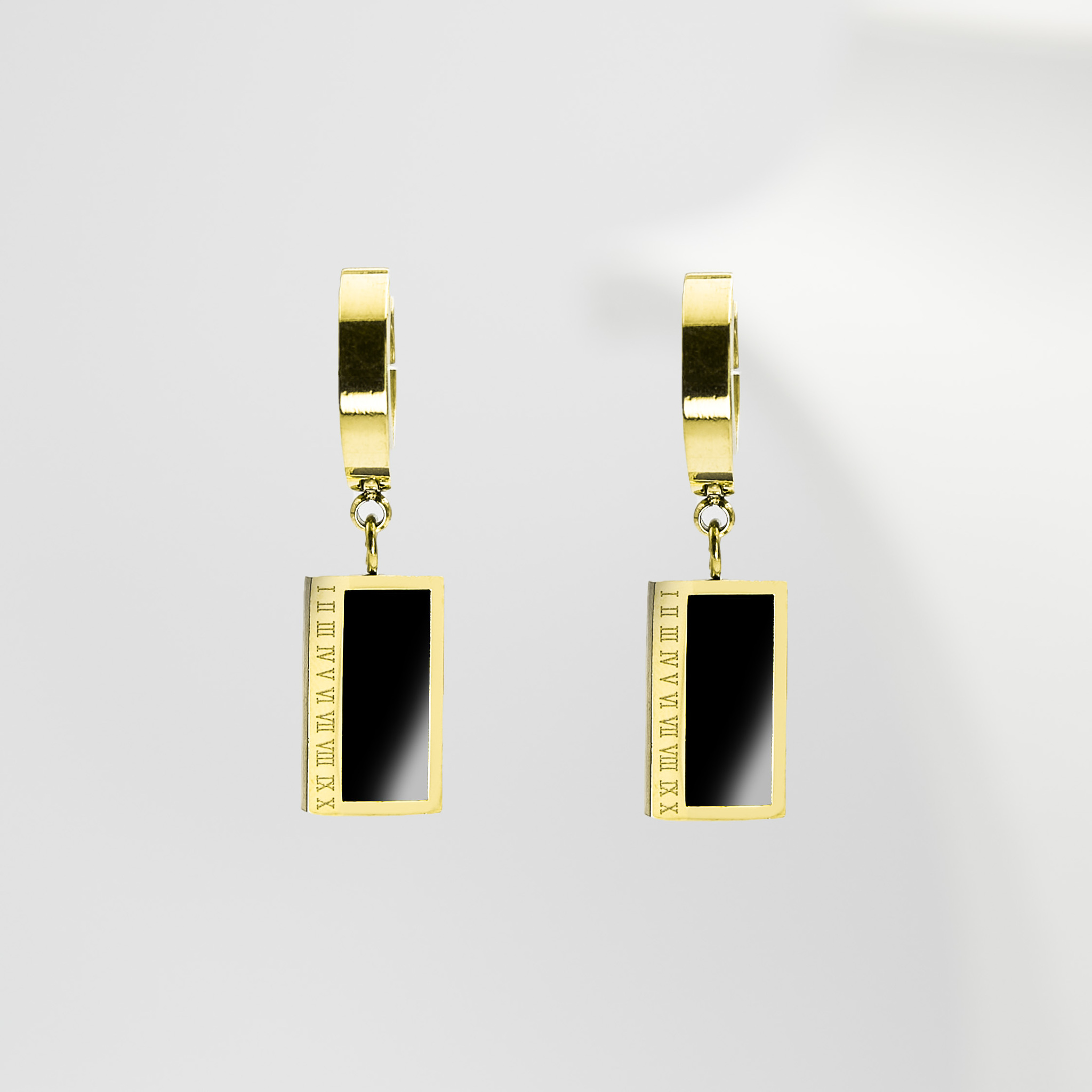 1- Era Black Marble Gold Edition -Örhänge 316 L - Special Earrings From SWEVALI