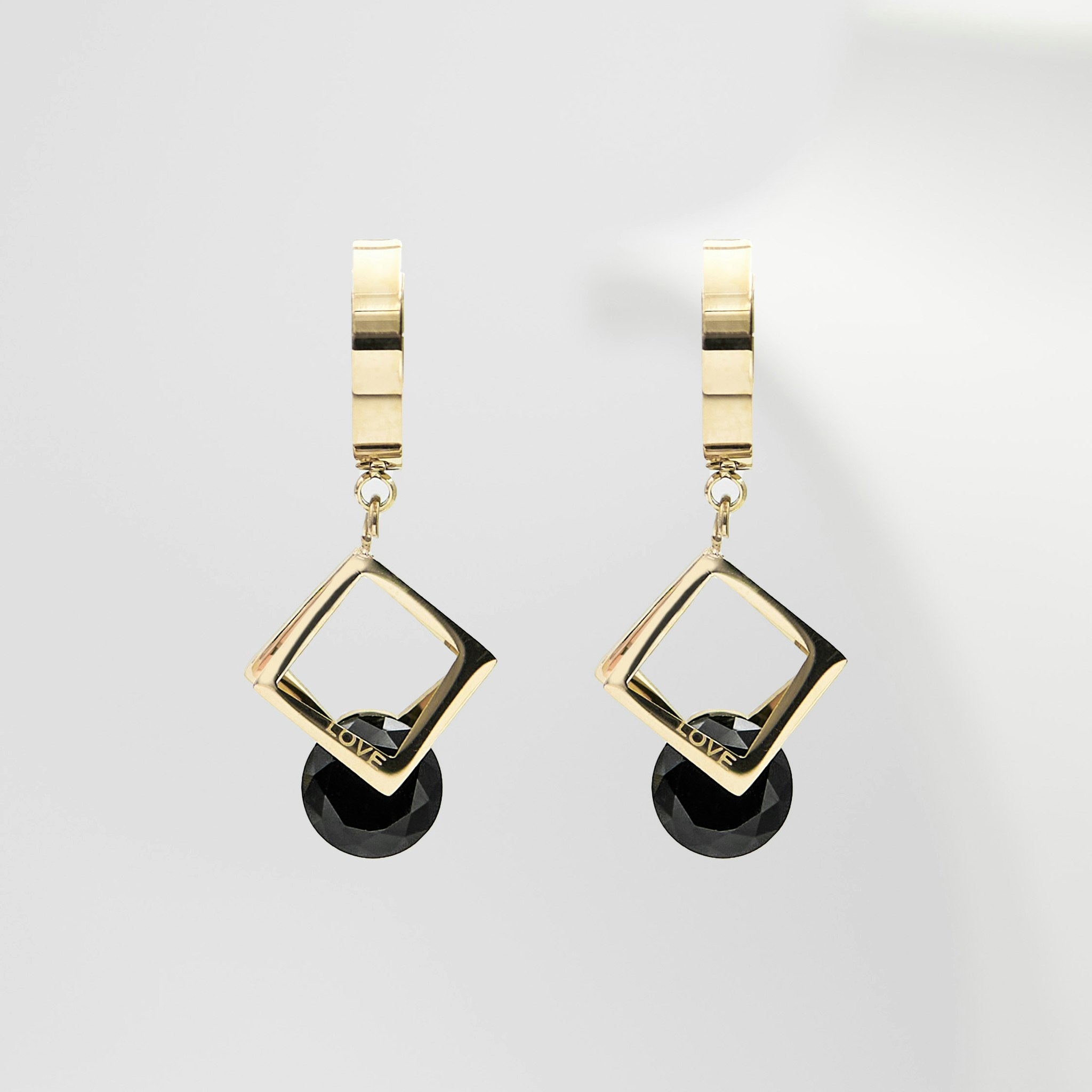 Love In Black Diamonds Gold Edition -Earring 316 L- SWEVALI