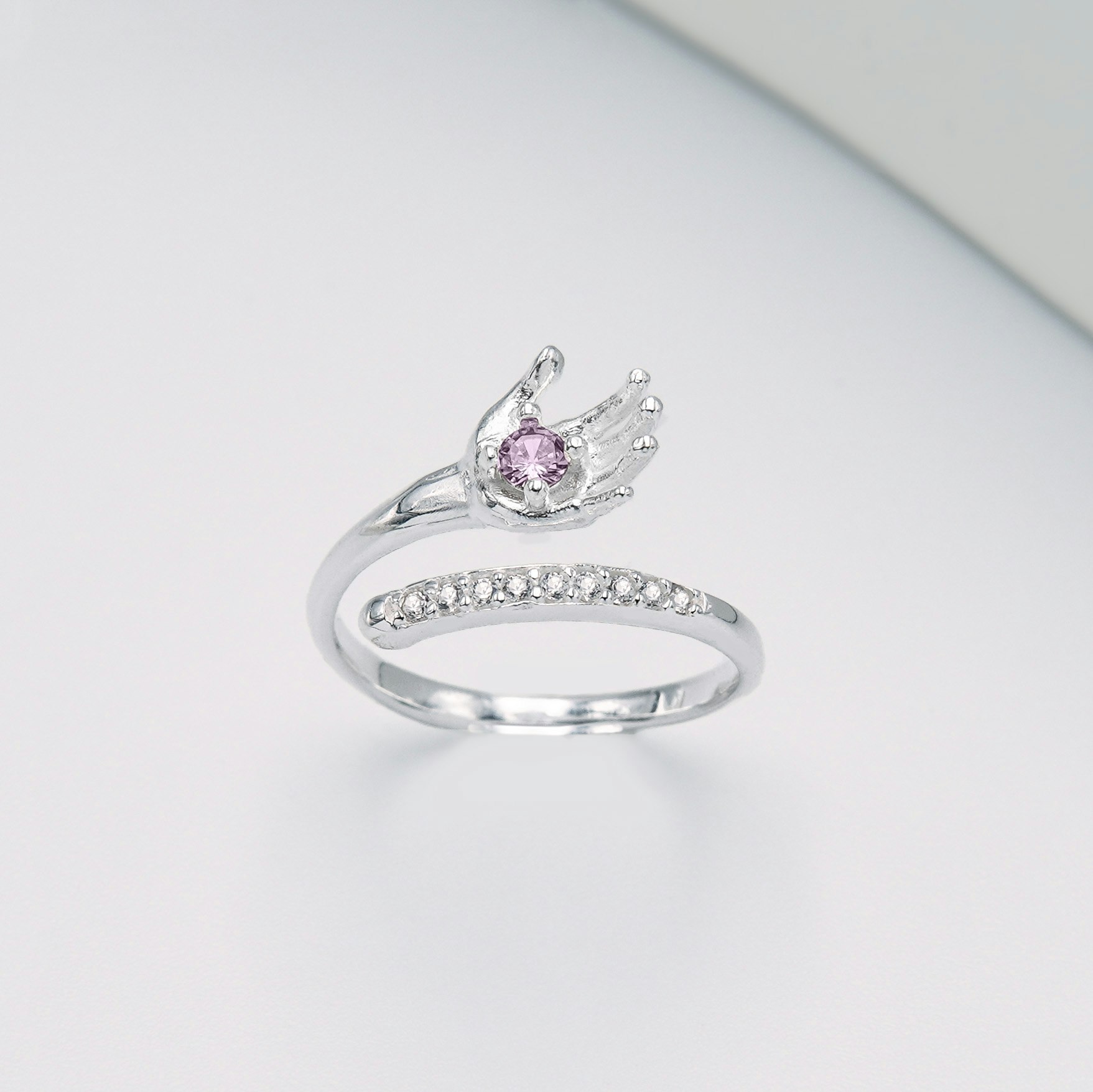 Life&#39;s secret pink diamond silver ring 925 - SWEVALI