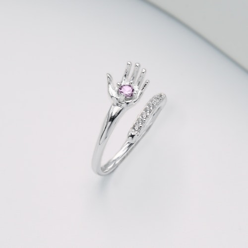 Life's secret pink diamond silver ring 925 - SWEVALI