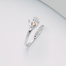 Life's secret sunset diamond silver ring 925 - SWEVALI