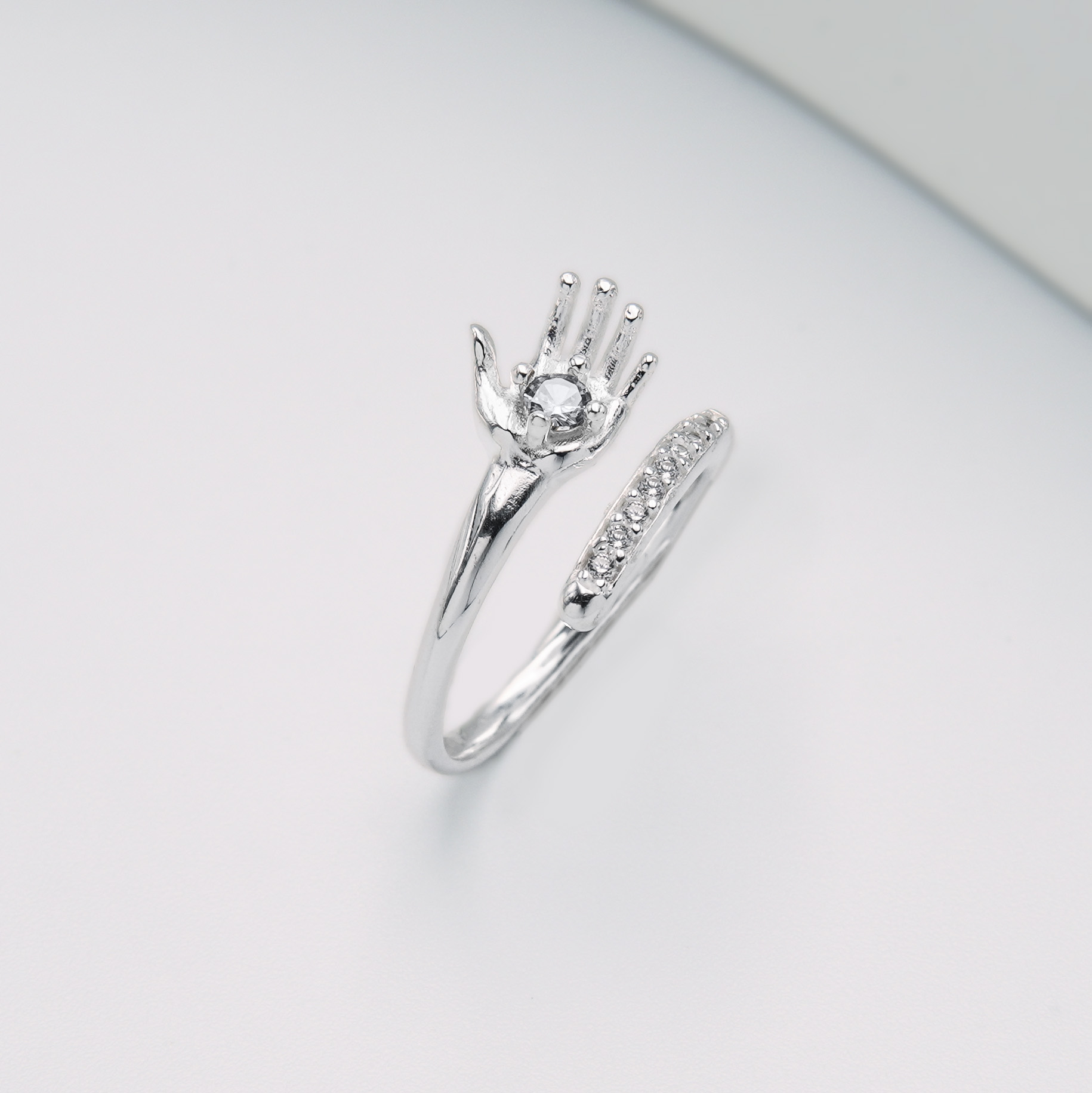 2 Life's secret white diamond silver ring 925 - SWEVALI