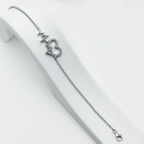 Silver 925 Puls of heart elegant armband - SWEVALI