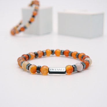 Beach Man Orange Sunset - Men Pearl Bracelet - SWEVALI