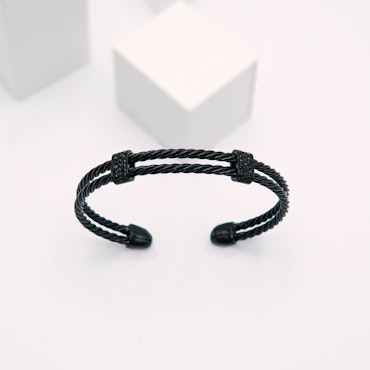 Gentle Black Confident - Men Steel Bracelet - SWEVALI