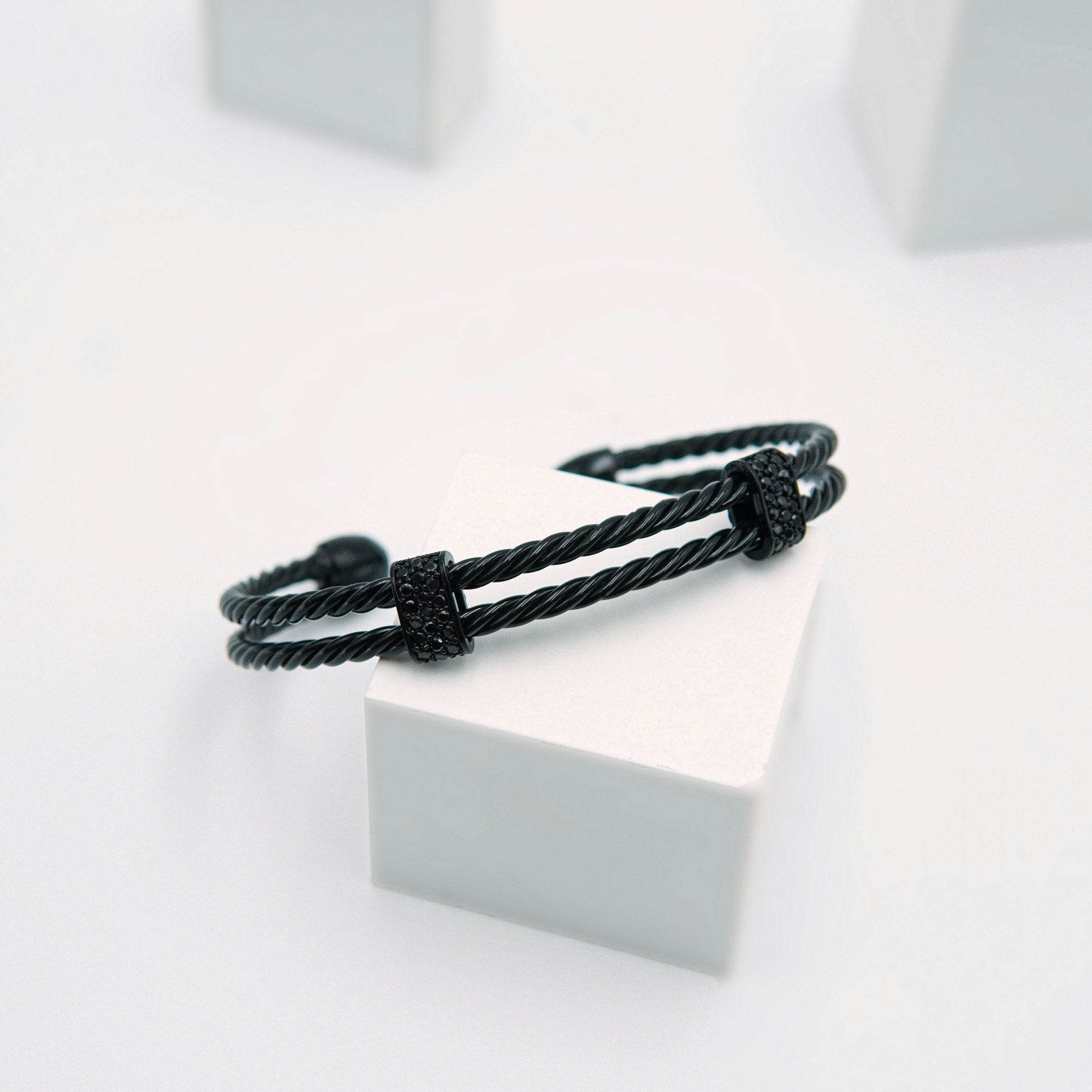 Gentle Black Confident - Men Steel Bracelet - SWEVALI