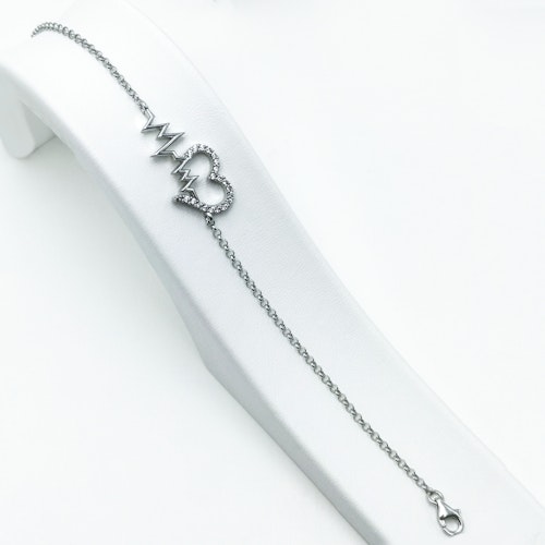 Silver 925 Puls of heart elegant armband - SWEVALI