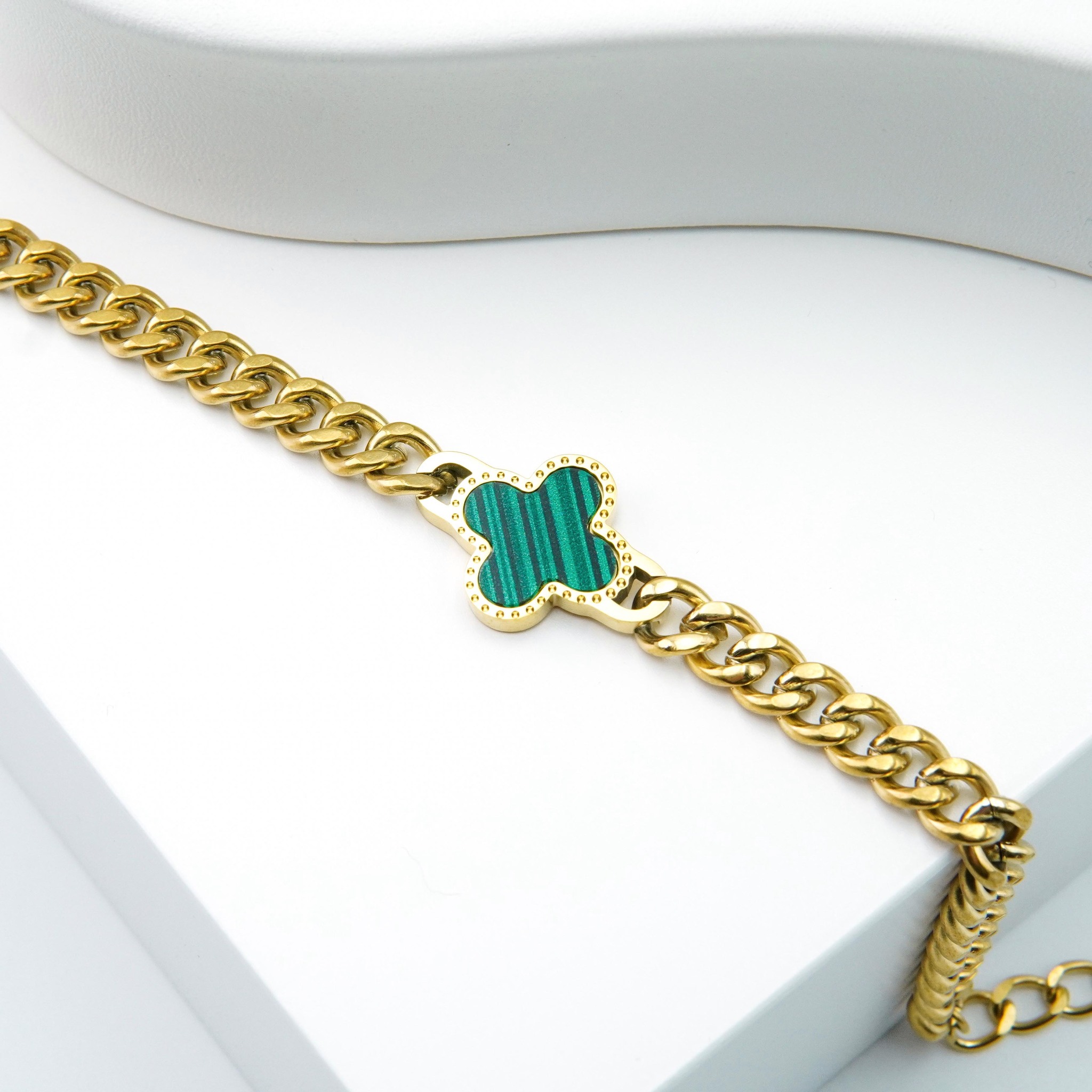 Clover Green Marble - Gold Edition Bracelet Dam - SWEVALI