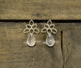 Silverörhängen Fleur med bergkristall