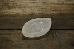 Vit Selenit, oval skål