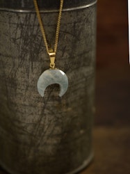 Aventurin, halvmåne, förgyllt silver