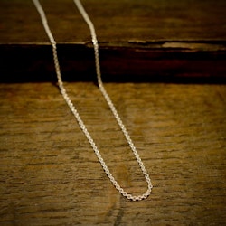 Silverkedja, ankar platt/rund, 1 mm, 45 cm