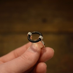 Silverring med gummi