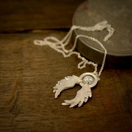 Ängel, silverhalsband inkl kedja