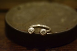 Öppen dubbelring med stjärntecken, silver 925