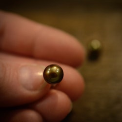 Gröna pärlörhängen, silver