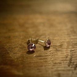 Rosa cubik zirkon, silverörhängen