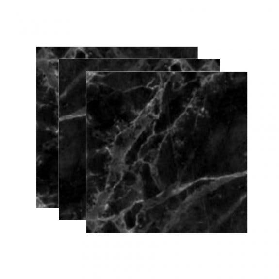 Kakeldekor (12-pack) - Svart marmor