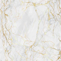 Dekorplast (metervara) - Marmor Vit & Guld