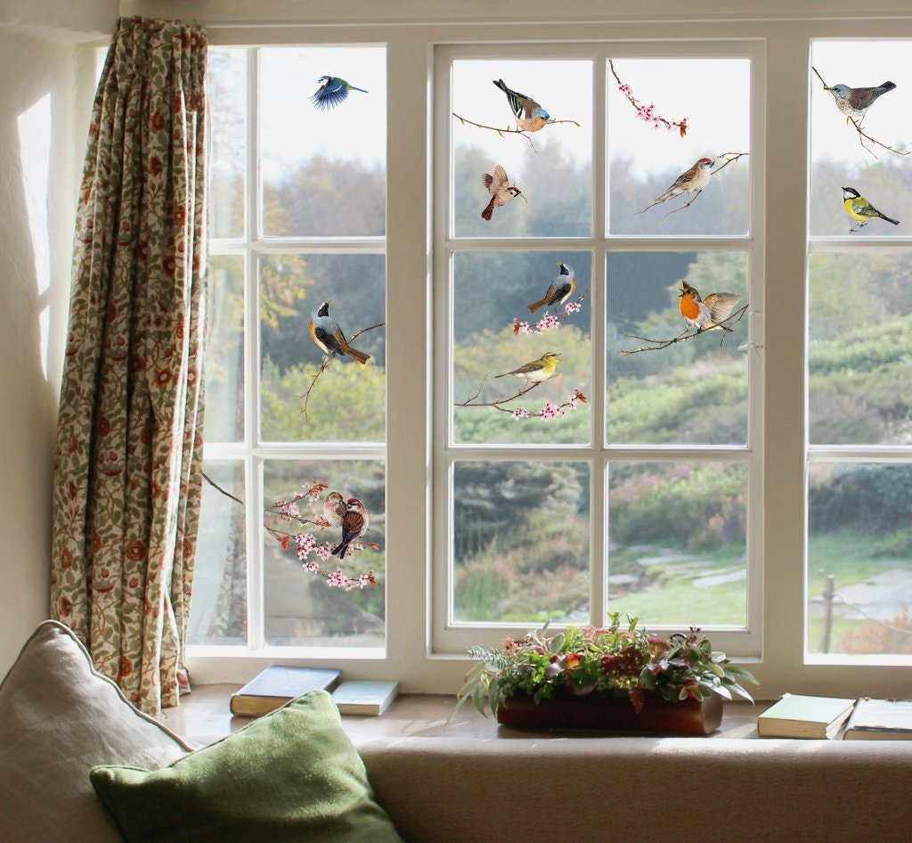 Fönsterdekor - Småfåglar