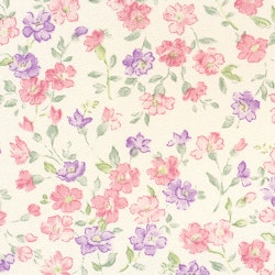 Dekorplast (metervara) - Blommor Rosa & Lila