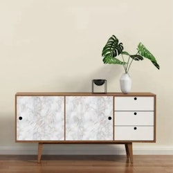 Dekorplast (metervara) - Marmor Vit & Beige