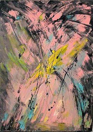 ABSTRACT ACRYLIC PAINTING ON CANVAS- MOUVEMENT